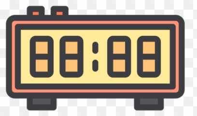 Digital Clock Icon Of Colored Outline Style - Available Led Display png