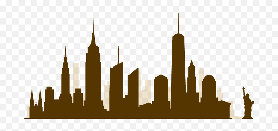 New York City Skyline Silhouette - New York Skyline Silhouette Transparent Png,New York Skyline Silhouette Png