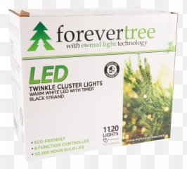 Forevertree 1120 Led Twinkle Cluster White Lights With Black Wire Png