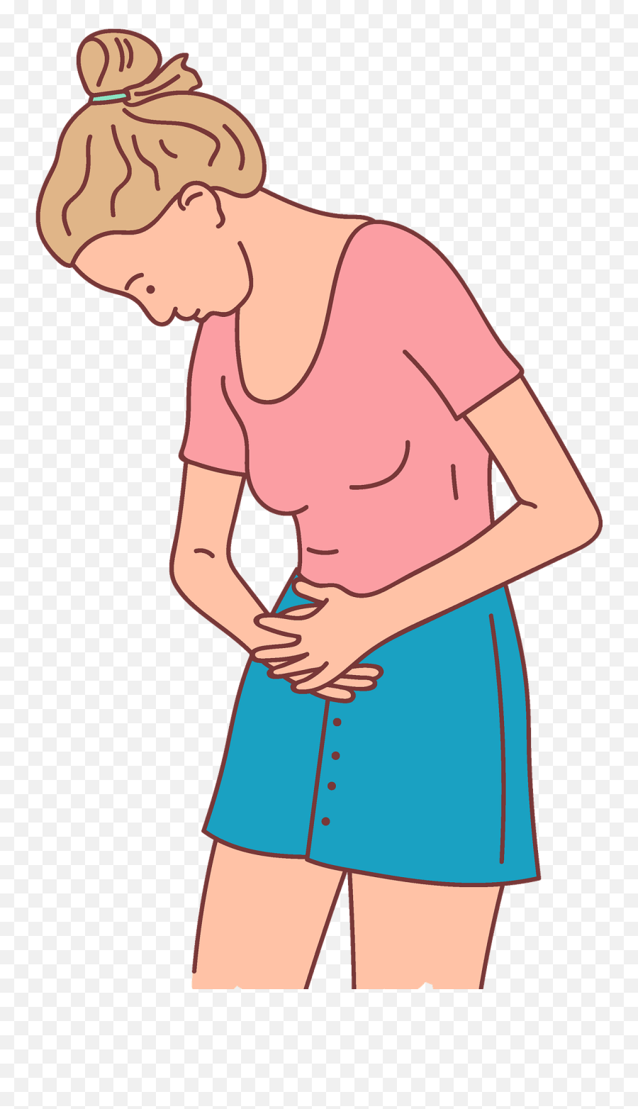 Girl With Stomach Pain Clipart - Clip Art Png,Stomach Png