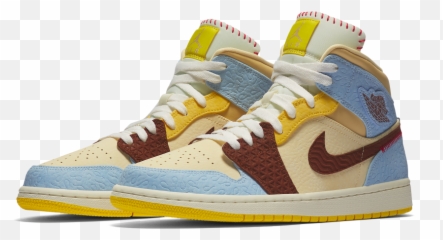 Jordan 1 Mid Se Fearless Maison Chateau Png Transparent