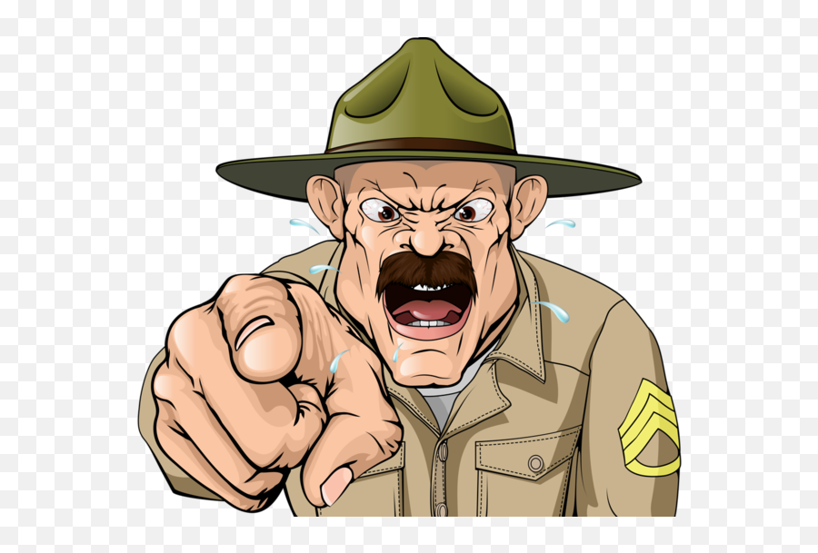 Pointing - Drill Sergeant Cartoon Png,Pointing Png