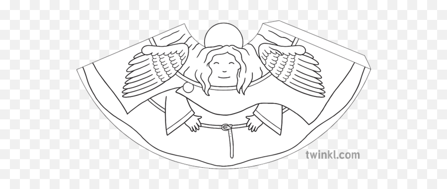 Angel Cone Character Welsh Traditional Tale Celestial - Line Art Png,Celestial Being Logo