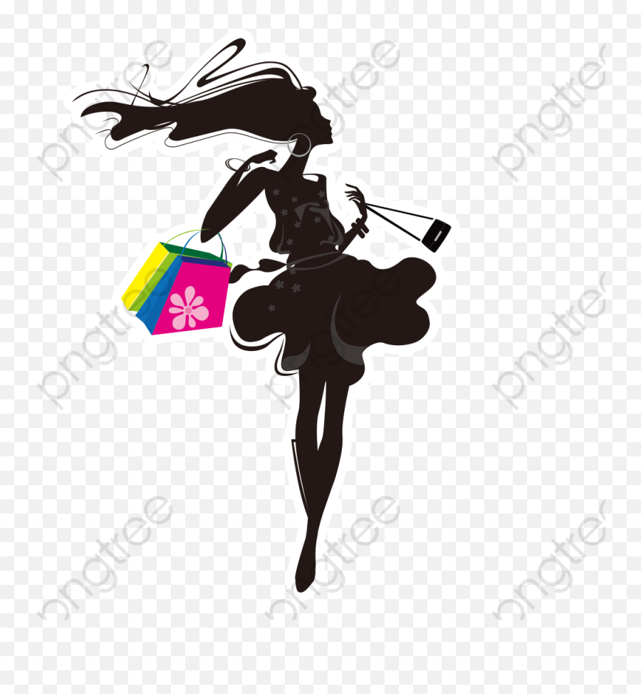 Bag Ladies Queen Shopping - Girl Shopping Logo Design Logo Shopping Girl Png,Shopping Logo