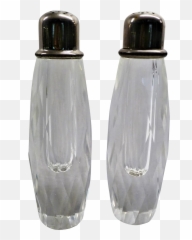 1960s Modern Tall Cut Glass Salt Shaker And Pepper Mill - Lid Png,Salt Shaker Png