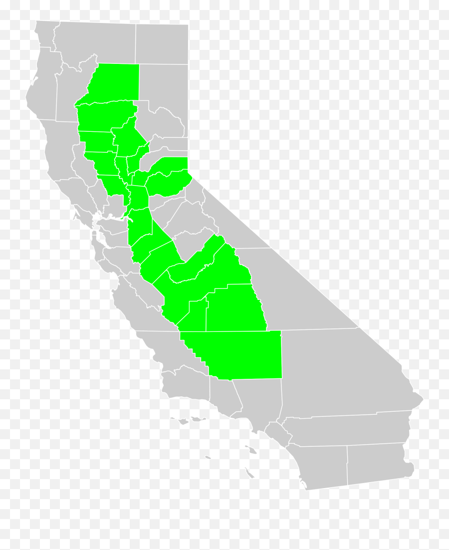 Central Valley County Map Svg Vector Png California
