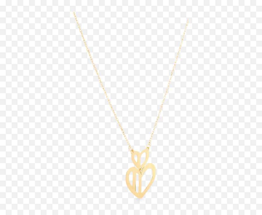 Double Heart Necklace Yellow Gold - Solid Png,Double Heart Png