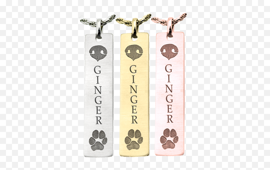 Pet Prints Vertical Bar Pendant Nose And Paw Print - Solid Png,Paw Prints Transparent