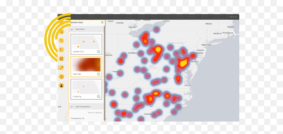 Map Visuals For Power Bi Arcgis - Dot Png,Heat Map Icon