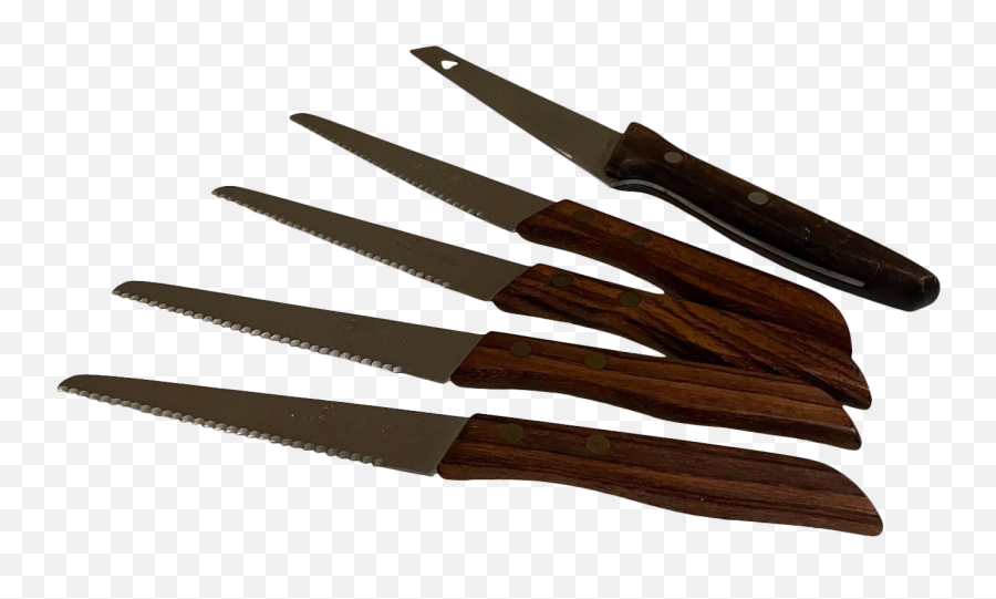 1960s Mid - Century Modern Japan Moravan Knives Steak Cutlery Set Of 5 Solid Png,Chef Knife Icon