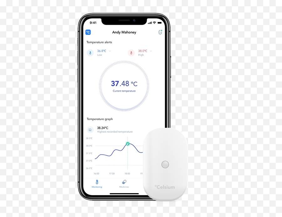 Celsium - Wearable Temperature Monitor Monzo International Transfer Png,Vivint Thermostat Battery Icon