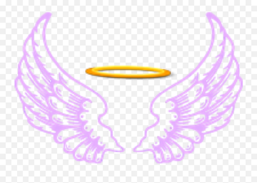 Ftestickers Fantasyart Angel Wings Halo Purple - Heart With Angel Drawing Of Wings Png,Wings Png Transparent