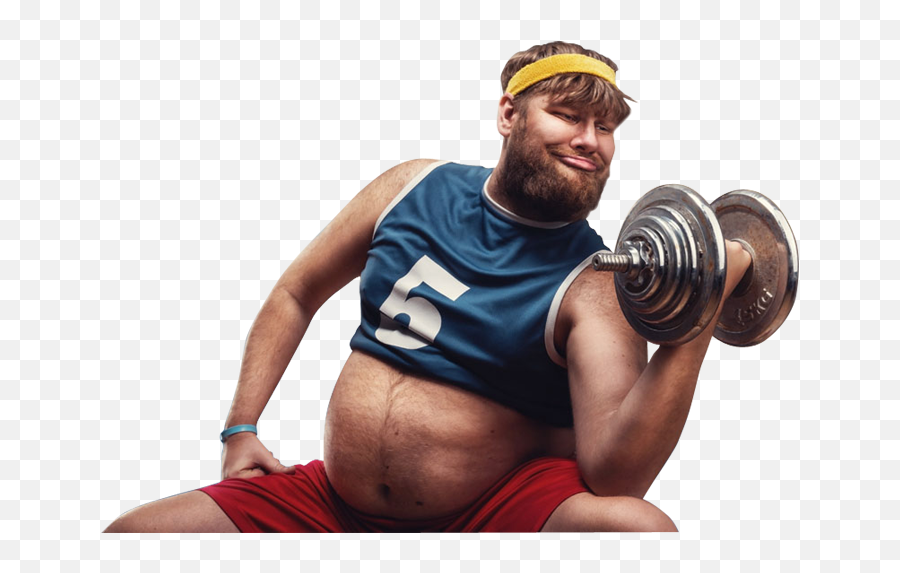 Download Fat Man Do Hard Exercises With A Dumbbell - Fat Man Transparent Fat Guy Png,Fat Man Png
