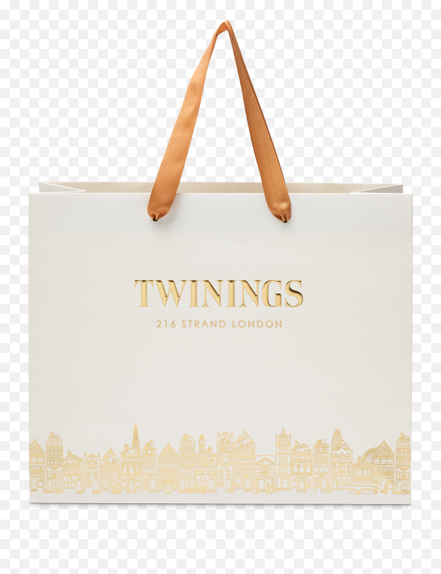 Twinings White U0026 Gold Gift Bag - Gift Boxes And Bags White And Gold Shopping Bag Png,Gift Bag Png