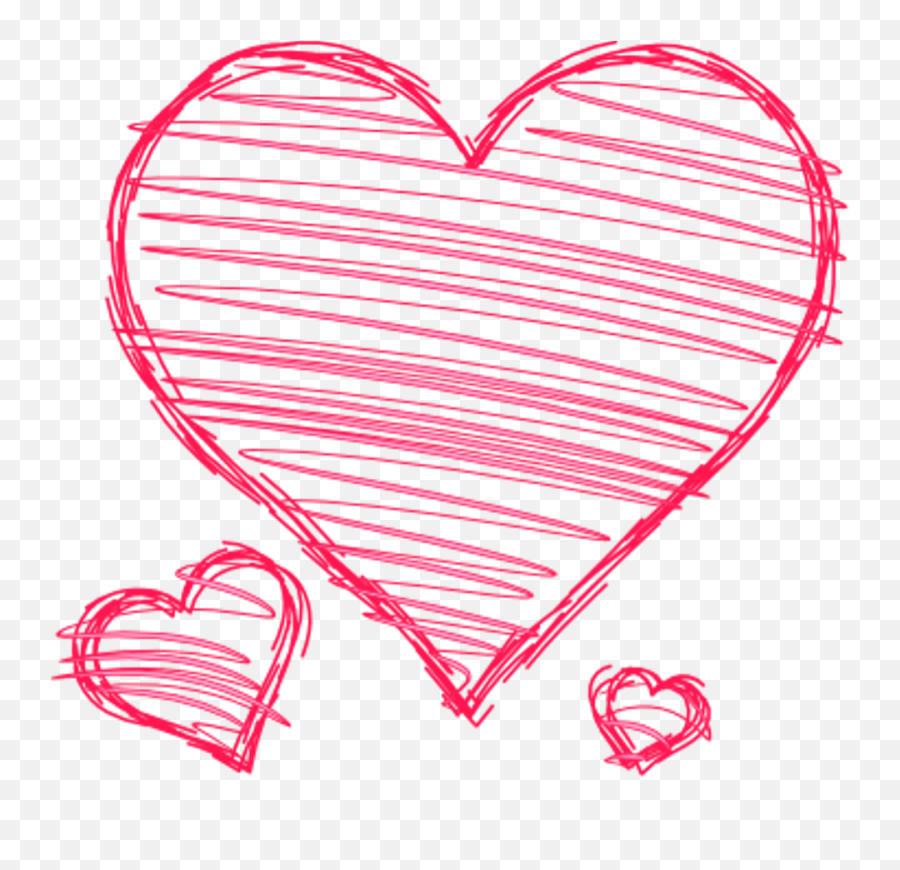 Pink Red Handdrawn Pen Drawn Scribble - Drawn Pink Heart Png,Drawn Heart Png