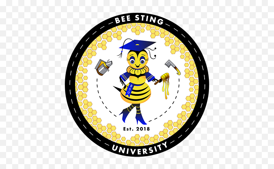 Bee Sting University Emblem Logo Design - Hague Academy Logo Png,Bumblebee Logo