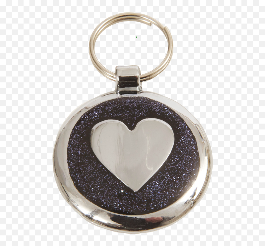 Luxury Glitter Black Glint Heart Designer Dog Tag Shimmer Range - Keychain Png,Dog Tags Png