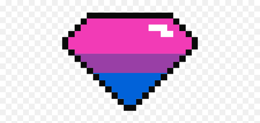 Bisexual Brilliant Diamond Stripe Pixel - Pixel Heart Transparent Png,Pixel Png