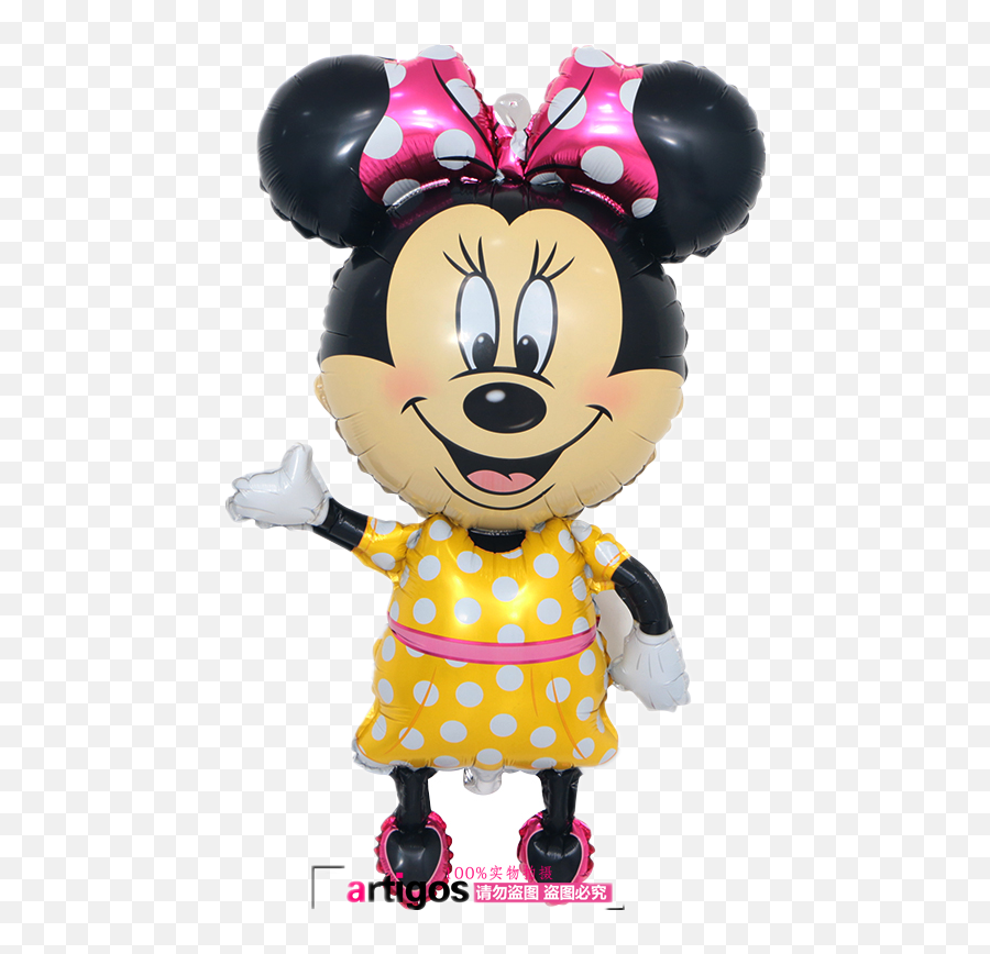 Us 11 20 Off1pc 110cm Giant Mickey Minnie Mouse Foil Balloons Red Yellow Bowknot Standing Toys Kids Birthday Party Decorations Globosballons U0026 - Minnie Mouse Head Png,Mickey Mouse Birthday Png