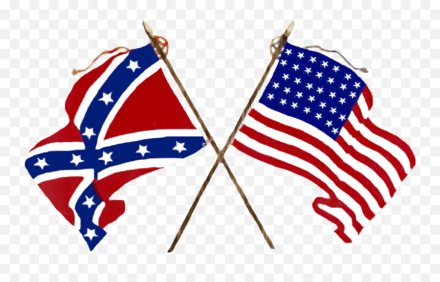 Union And Confederate Flags Crossed - Civil War Flags Png,Confederate Flag Png
