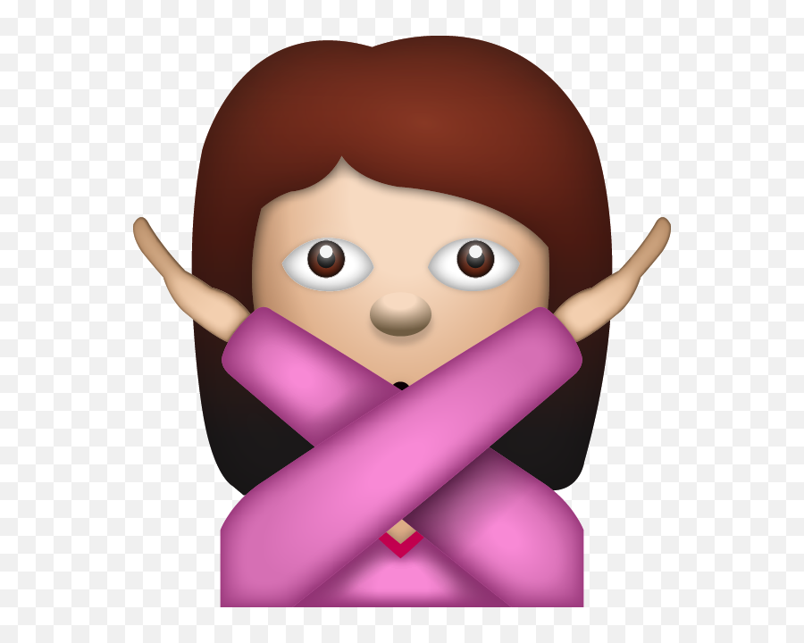 Download Woman Saying No Emoji - Girl Crossing Arms Emoji Png,No Emoji Png