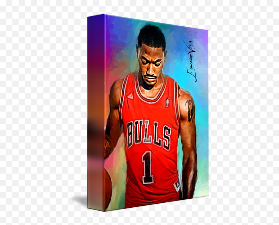 Derrick Rose Wall Art By Edward Vela - Basketball Player Png,Derrick Rose Png