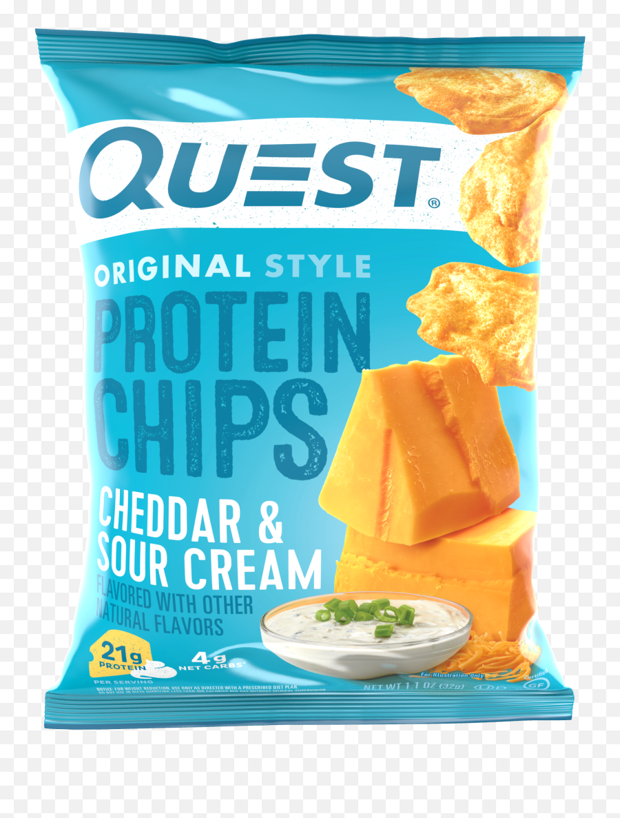 Quest Protein Chips Single Bag - 32g Quest Nutrition Protein Chips Cheddar Sour Cream Amazon Png,Chips Png