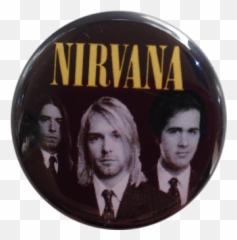 Nirvana - Band Members Suit Button Nirvana Png,Kurt Cobain Png