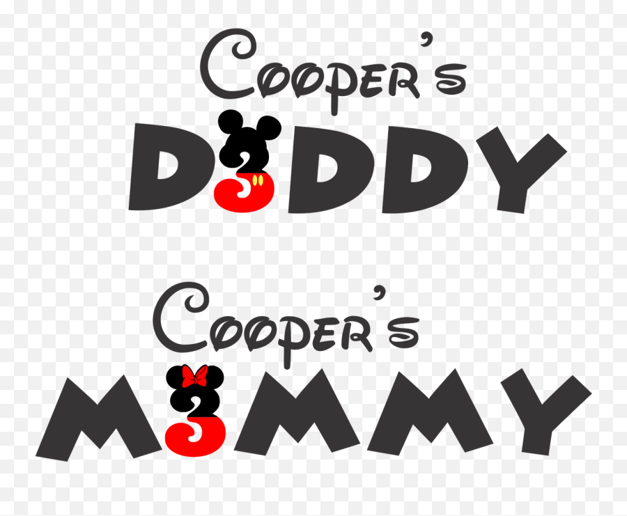 Coopers Daddy Mommy Mickey - Disney Png,Daddy Png