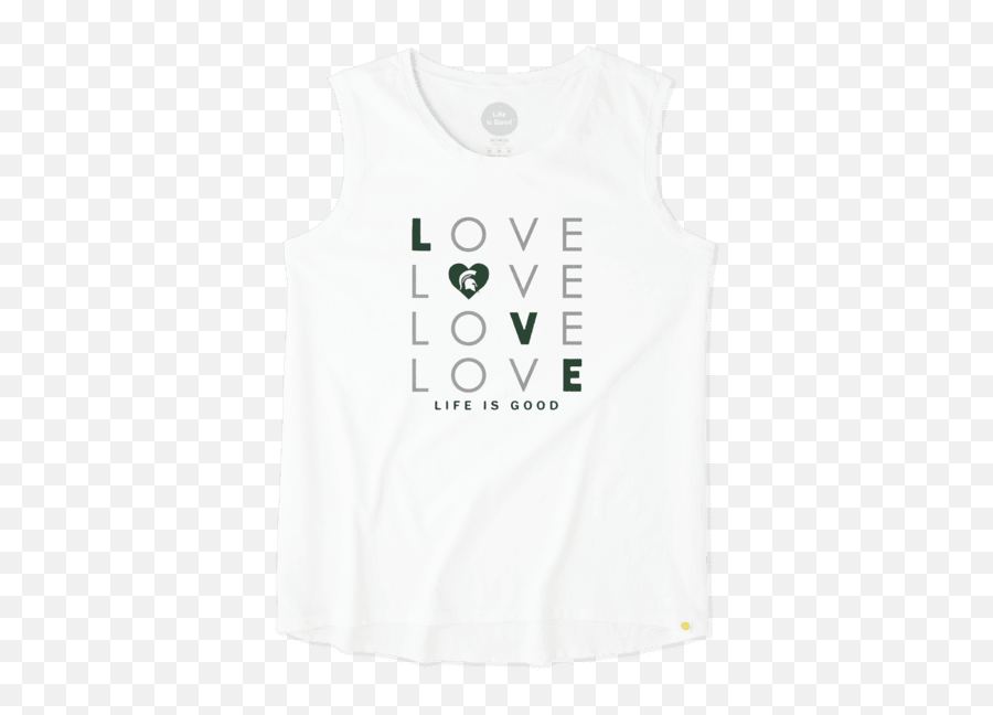 Womenu0027s Michigan State Spartans Love Stack Sleeveless Tee - Sleeveless Png,Michigan State Logo Png