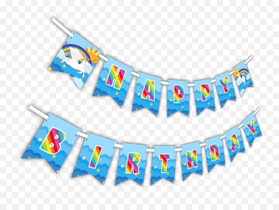 Rainbow Unicorn Png - Rainbow Unicorn Happy Birthday Party Printable Banner Png Happy Birthday,Rainbow Unicorn Png
