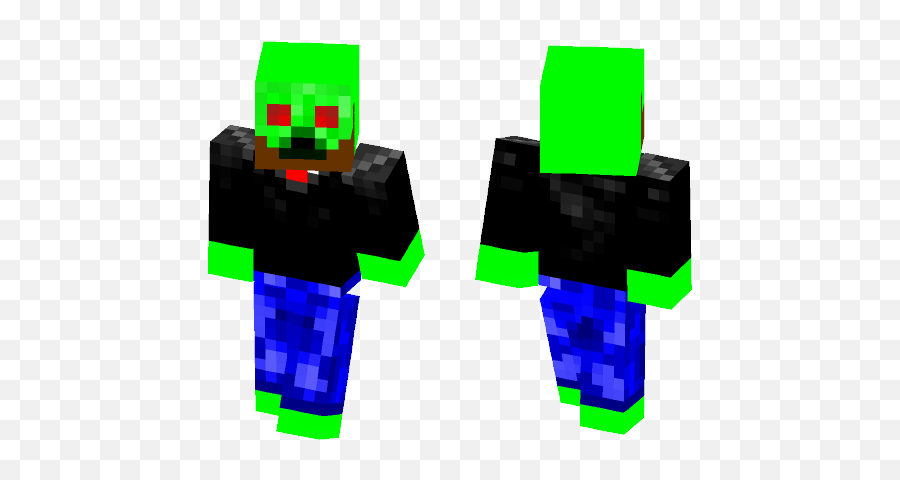 Download Red Eyed Bearded Creeper Face Minecraft Skin For - Skin De Zamasu Minecraft Png,Creeper Face Png