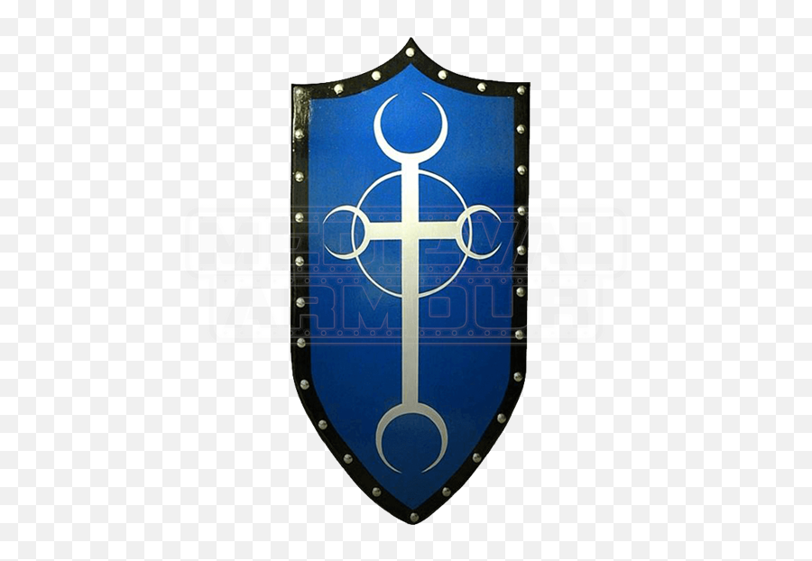 Wooden Gothic Moon Cross Shield - Medieval Shields Shield Png,Gothic Cross Png