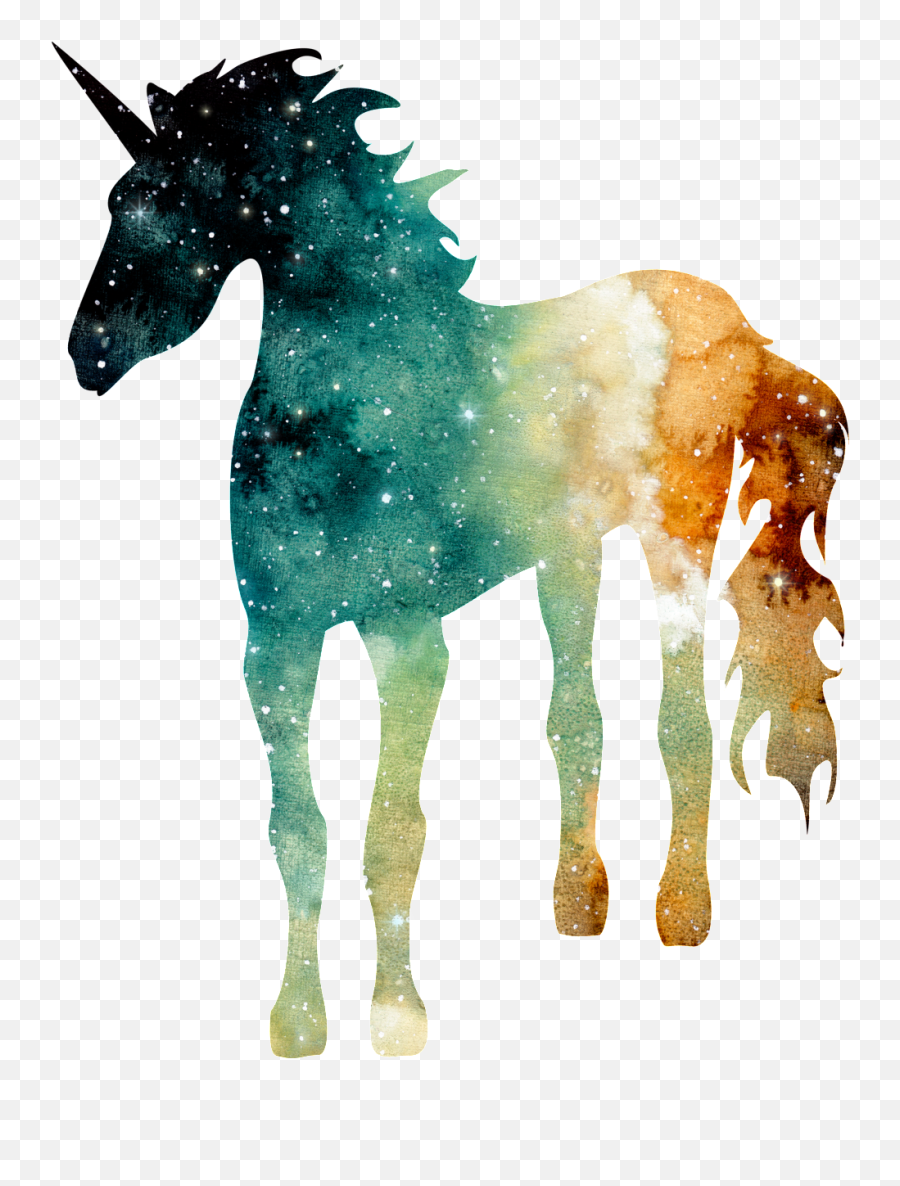 Hand Painted Watercolor Star Unicorn Png Transparent