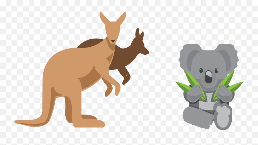 Download Australia Kangaroo Euclidean - Koalas And Kangaroos Cartoon Png,Koala Png