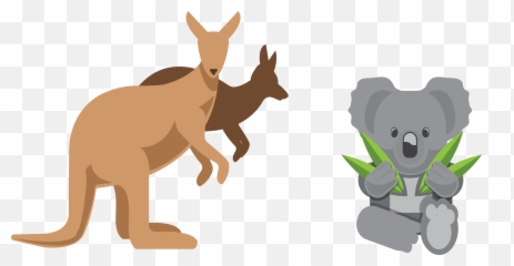 Download Australia Kangaroo Euclidean - Koalas And Kangaroos Cartoon Png,Koala Png