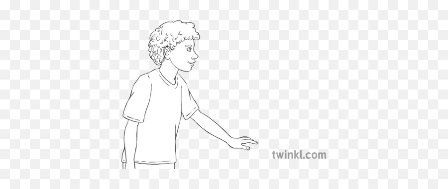 Boy Pe Kit Hand Reaching Out Child Games Move Ks2 Bw Rgb - Sketch Png,Hand Reaching Out Transparent