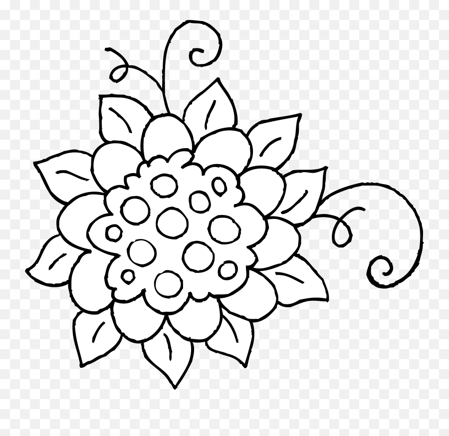 Black And White Flower Drawing Clip Art - Drawings Of Spring Flower Clipart Black And White Png,Black And White Flower Png