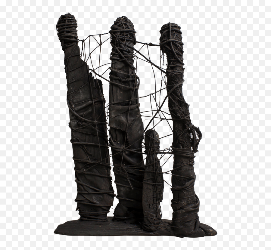 Totem De Sorcière By Lionel Le Jeune 2017 Sculpture Textile Terracotta Wood - Singulart Modern Sculpture For Sale Png,Totem Pole Png