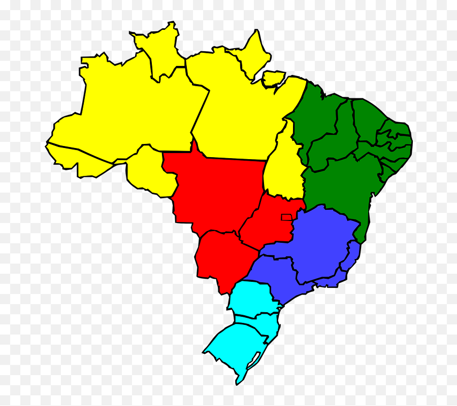 Brazil Geography Map - Color Brazil Map Outline Png,Brazil Png