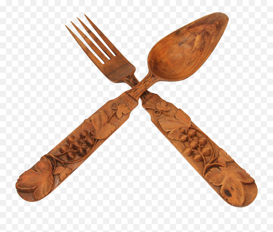 Download Hd Wooden Spoon Png Clipart - Wooden Fork And Spoon Png,Fork Png