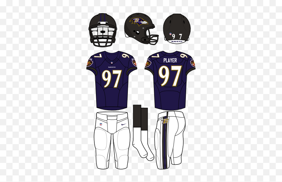 Baltimore Ravens Home Uniform - Baltimore Ravens Home Uniforms Png,Baltimore Ravens Logo Transparent