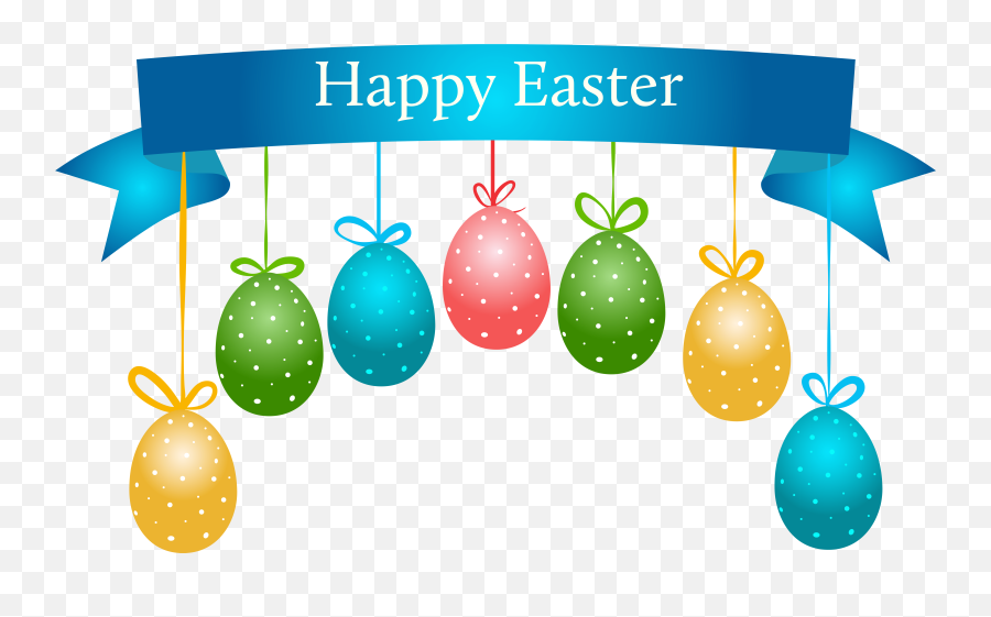 Hanging Eggs Transparent Png Clip Art - Transparent Background Happy Easter Png,Happy Easter Png