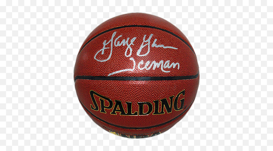 George Gervin Signed Iceman Inscription Spalding Nba Basketball Jsa - Bola De Basquete Spalding Tf 1000 Png,Nba Basketball Png