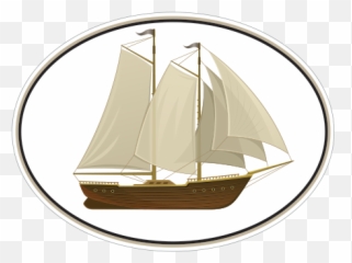 Printed Vinyl Old Ship Stickers Factory - Schooner png