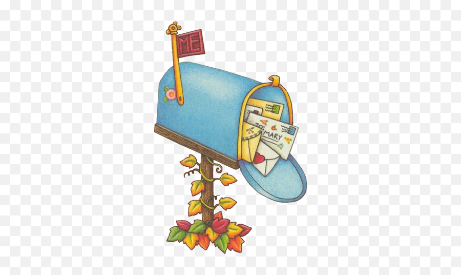 Download Mailbox Mary Englebreit - Fall Mail Box Clip Art Cute Mailbox Clip Art Png,Mailbox Png