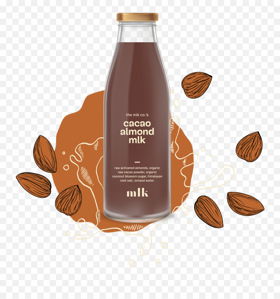 Cacao Almond Mlk - Glass Bottle Png,Cacao Png