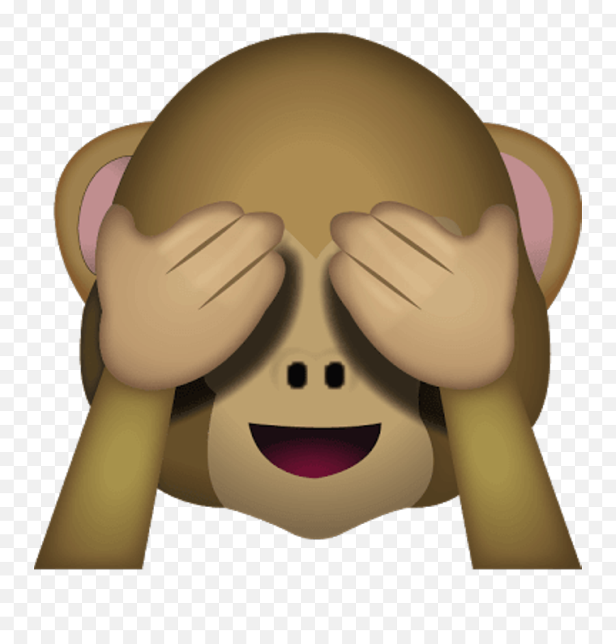 Download See No Evil Monkey Emoji - Monkey Covering Eyes Emoji Png,No Emoji Png