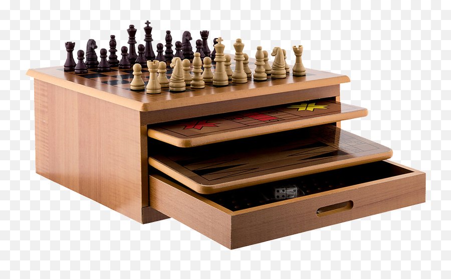 10 In 1 Wooden Chess Board Games Slide Out Best Checkers - Chess Board Png,Chess Board Png