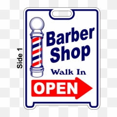 Barber Shop Open Sign Sandwich Board - Clip Art png